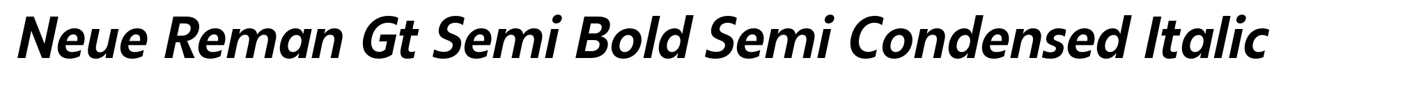 Neue Reman Gt Semi Bold Semi Condensed Italic image